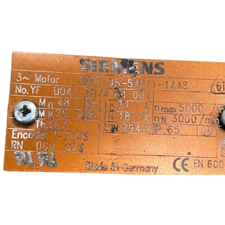 Moteur SIEMENS 1FK7105-5AF71-1AA8