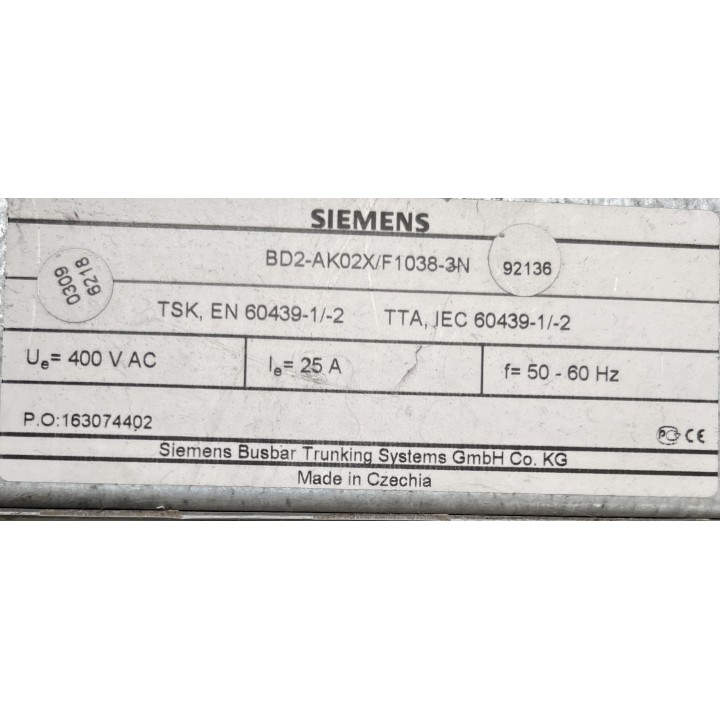 Boitier connexion SIEMENS BD2-AK02X/F1038-3