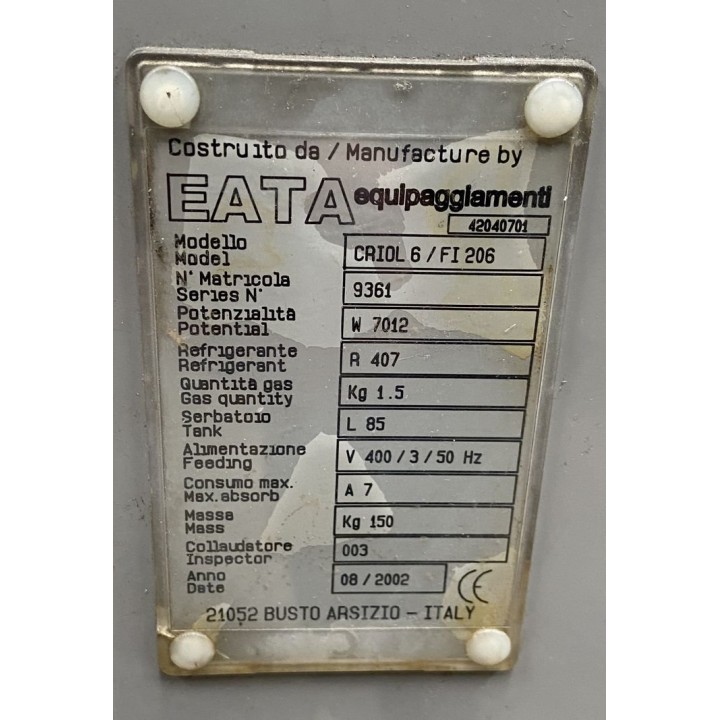 Groupe froid EATA CRIOL 6 puissance 6.030 kCal/h