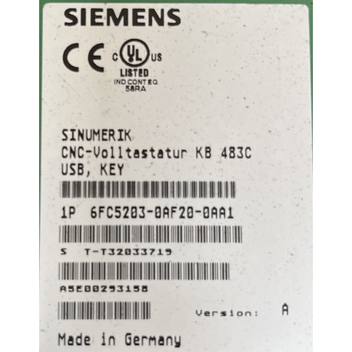 SIEMENS 6FC5203-0AF20-0AA1 clavier
