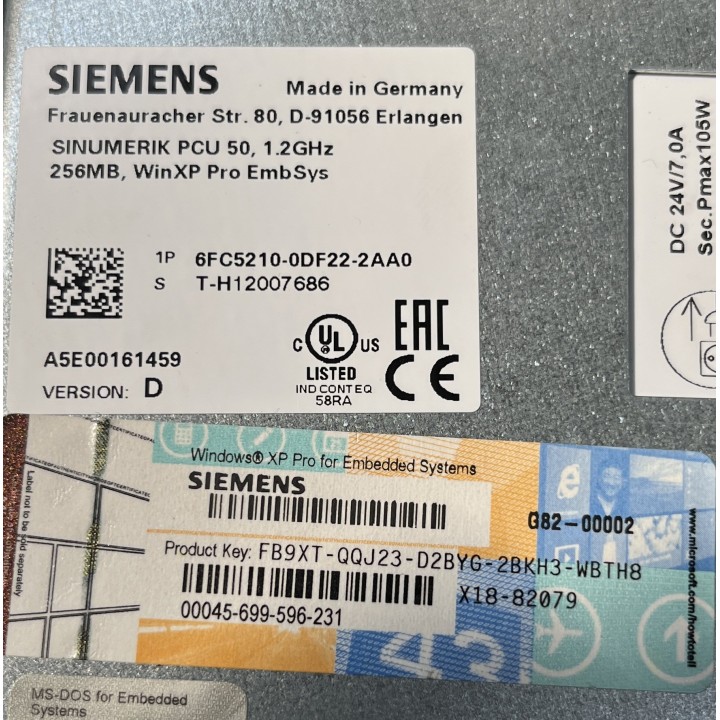SINUMERIK PCU 50 SIEMENS 6FC5210-0DF22-2AA0