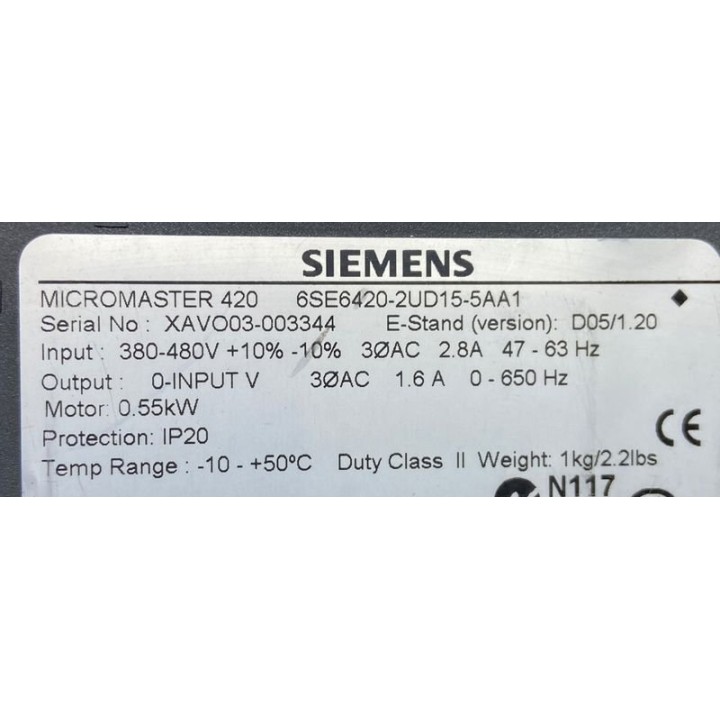 MICROMASTER 420 SIEMENS 6SE6420-2UD15-5AA1
