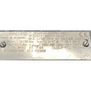 Moteur SIEMENS 1FT5074-1AF71-1AA0