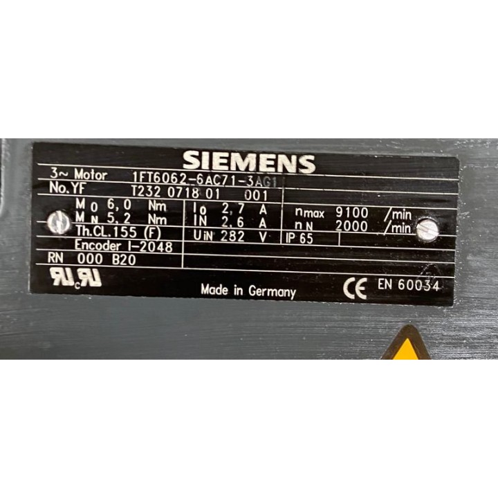 Moteur SIEMENS 1FT6062-6AC71-3AG1
