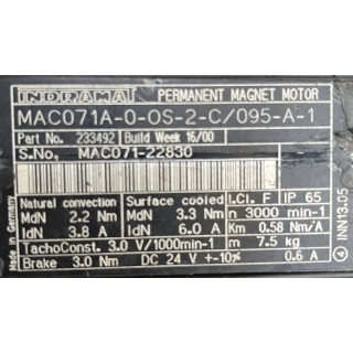 Moteur INDRAMAT MAC071A-0-OS-2-C/095-A-1