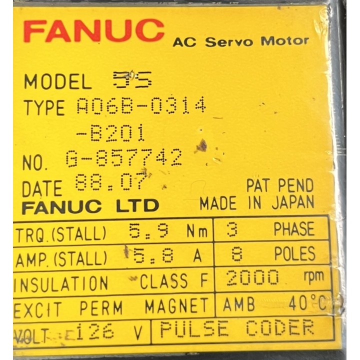 Moteur FANUC A06B-0314-B201