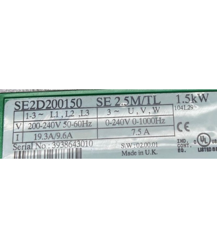 Control Techniques SE2D200150 SE2.5M/TL Umrichter 1,5kW Commander SE