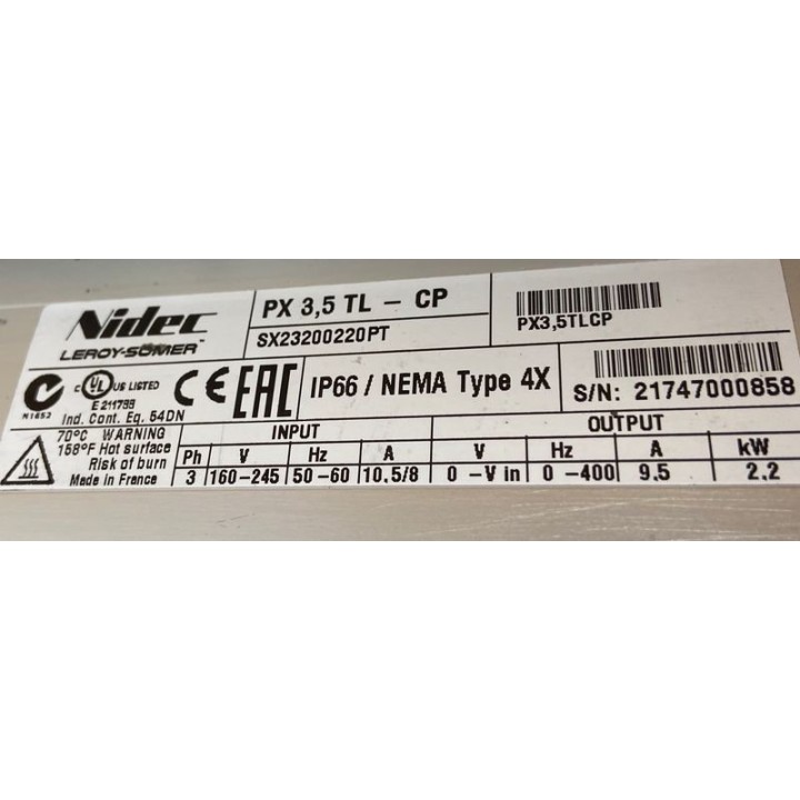 Variateur LEROY SOMER PX3,5TL-CP LEROY SOMER SX23200220PT