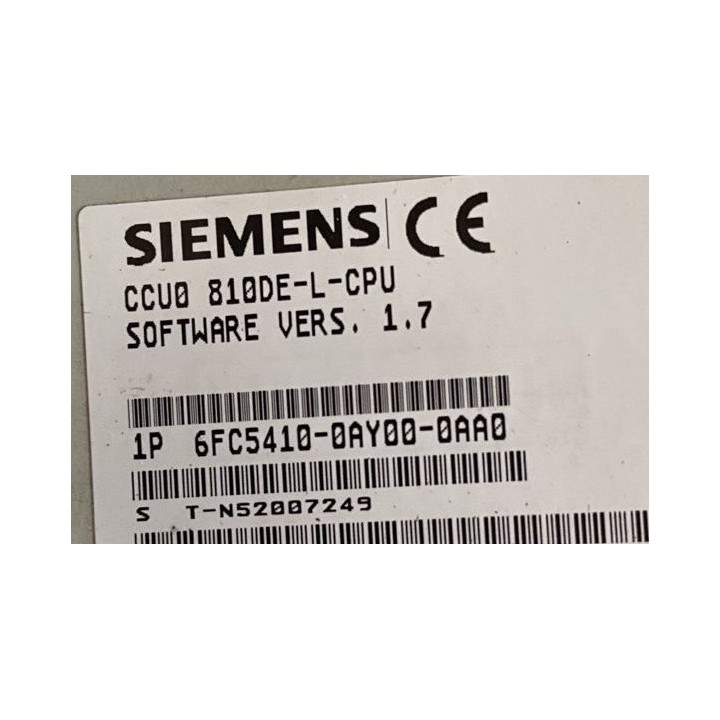 CCU0 8100DE-L-CPU SOFTWARE VERS. 1.7 SIEMENS 6FC5410-0AY00-0AA0
