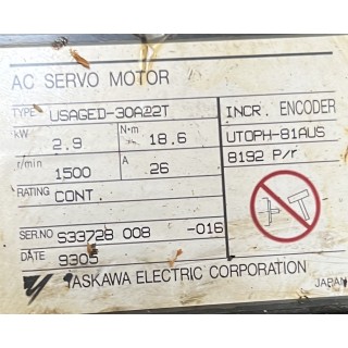 AC SERVO MOTOR YASKAWA USAGED-30A22T