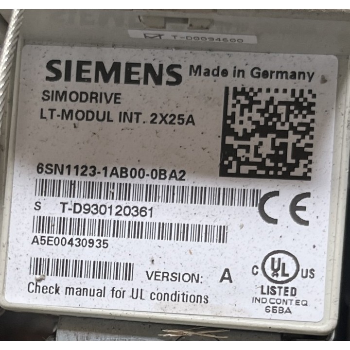 Carte Siemens 6SN1123-1AB00-0BA2  2X25A Version A