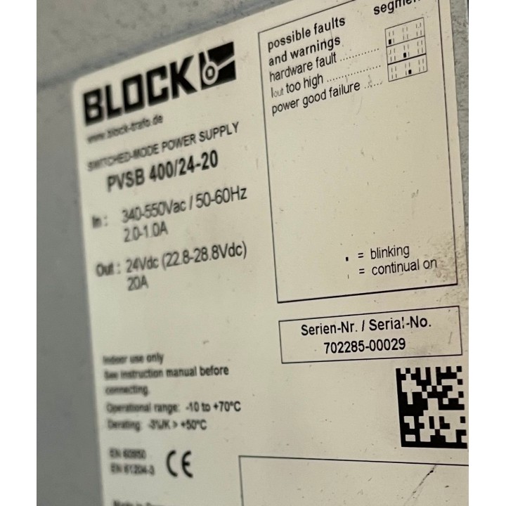 Alimentation BLOCK PVSB 400/24-20