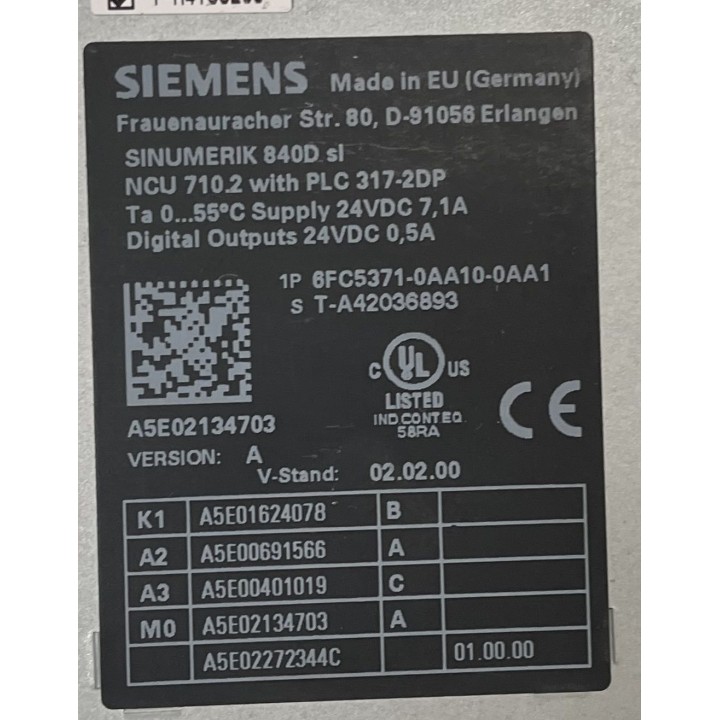NCU SIEMENS 840D sl SIEMENS 6FC5371-0AA10-0AA1