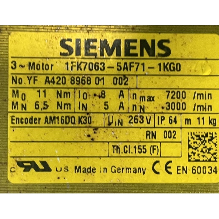 Moteur SIEMENS 1FK7063-5AF71-1KG0