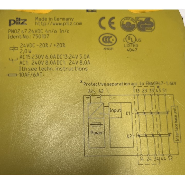 Relais de sécurité PILZ PNOZ s7 750107