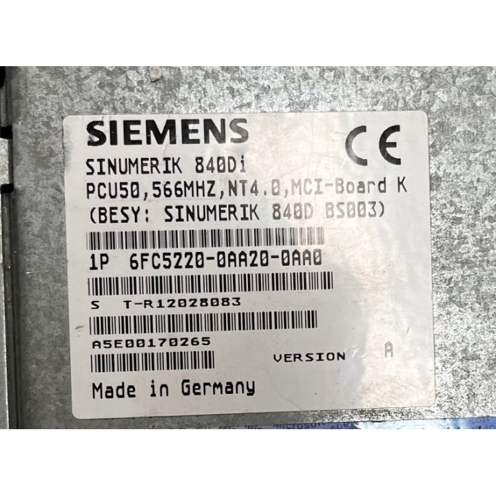 SINUMERIK 840Di PCU50 SIEMENS 6FC5220-0AA20-0AA0