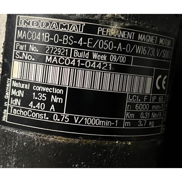 Moteur INDRAMAT MAC041B-0-BS-4-E/050-A-0/W1673LV/S007 avec codeur STEGMANN DG1504C
