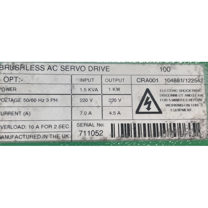 CONTROL TECHNIQUES MAXAX 100 AC SERVO DRIVE