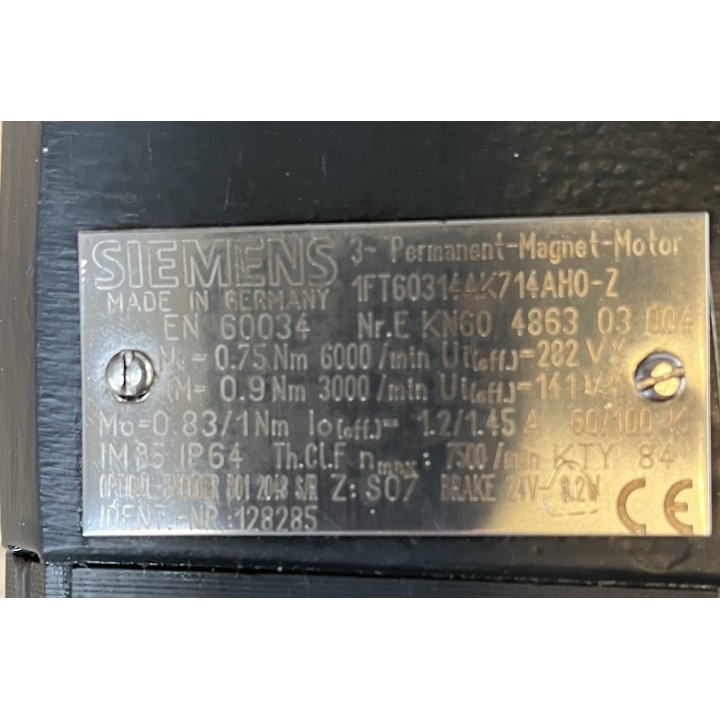 Moteur SIEMENS 1FT6031-4AK71-4AH0-Z  Z: S07
