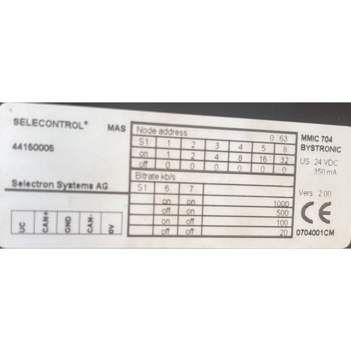 SELECTRON BYSTRONIC DISPLAY 44150005 - MMIC 704