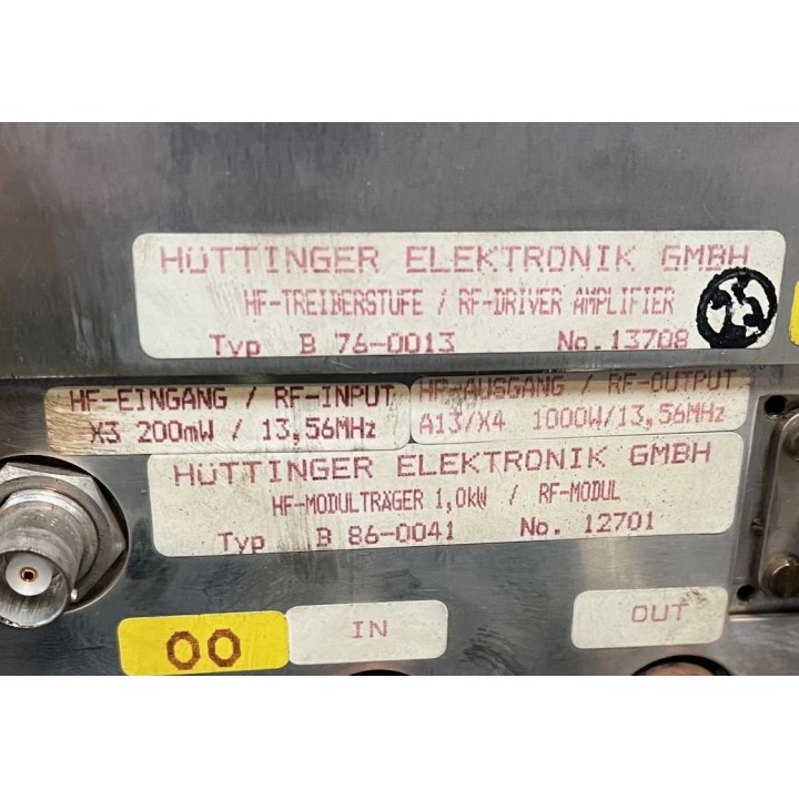 HÜTTINGER ELEKTRONIK HF MODULTRÄGER 1,KW HUTTINGER ELEKTRONIK B 86-0041
