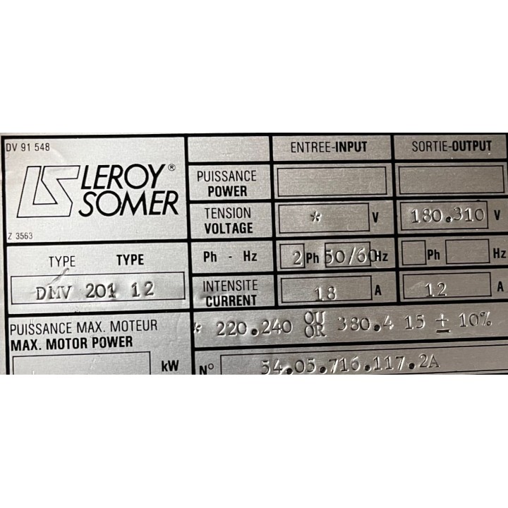 Variateur LEROY SOMER DMV 201 12