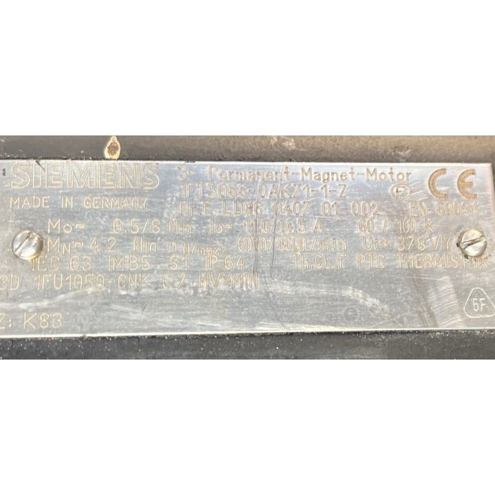 Moteur SIEMENS 1FT5066-0AK71-1-Z Z: K83