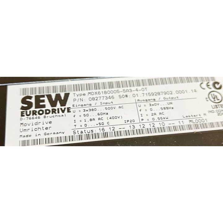Variateur SEW MDX61B0005-5A3-4-0T