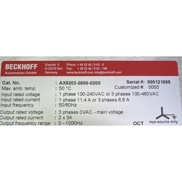 BECKHOFF AX5203-0000-0200