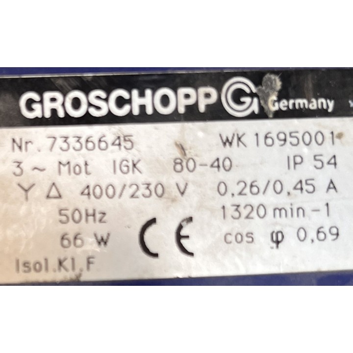 Motoréducteur groschopp WK 1695001