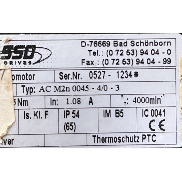 Moteur Parker AC M2n 0045-4/0-3