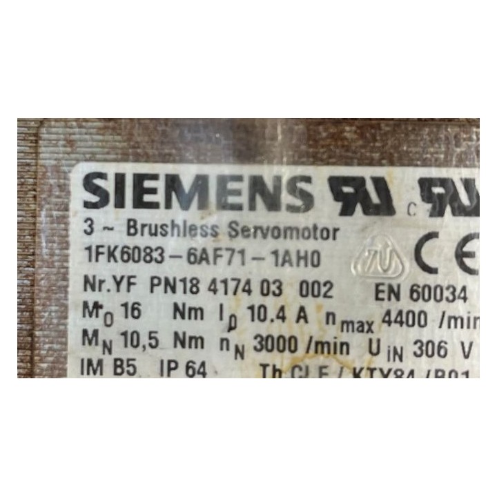 Moteur SIEMENS 1FK6083-6AF71-1AH0