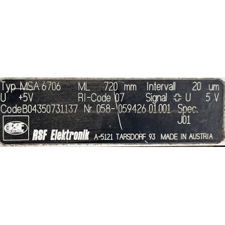 Règle de mesure Rsf electronik MSA 6706 ML 720mm Mesure Linéaire