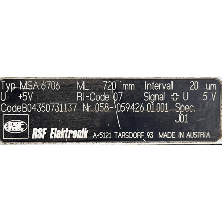 Règle de mesure Rsf electronik MSA 6706 ML 720mm Mesure Linéaire