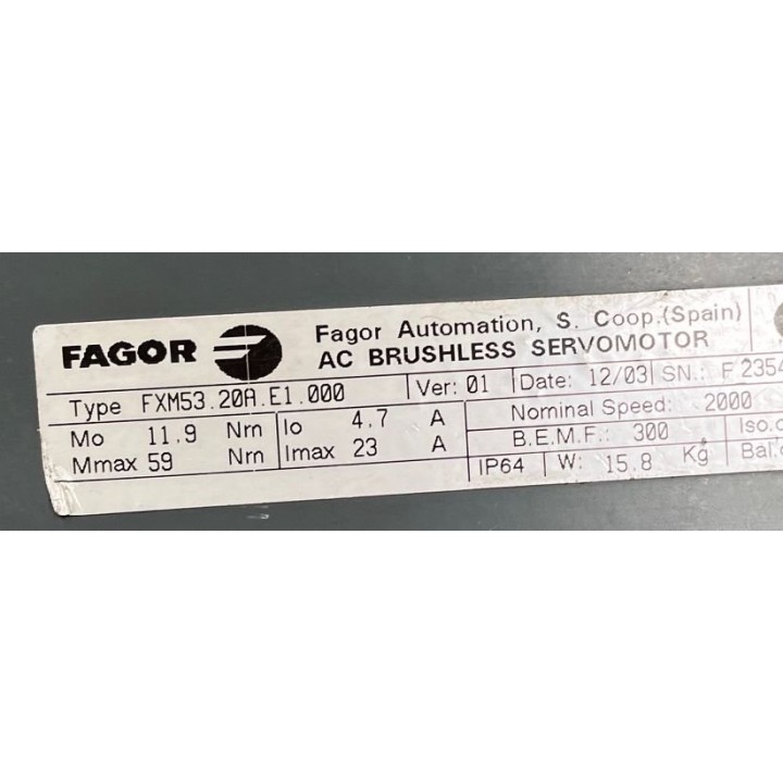 Moteur axe FAGOR FXM53.20A.E1.000