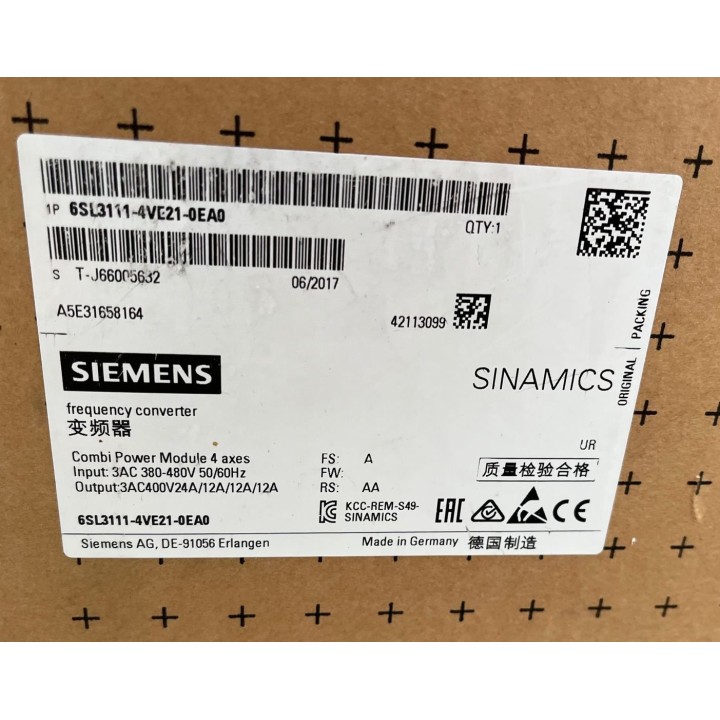 SINAMICS Combi Power Module 4 axes SIEMENS 6SL3111-4VE21-0EA0