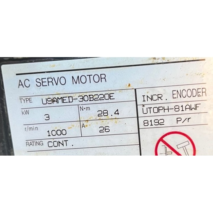 AC servo motor YASKAWA USAMED-30B220E avec encoder UTOPH-81AWF