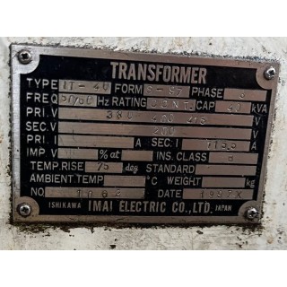 Transformateur 40KVA PRIM 380-400-415 SEC 200