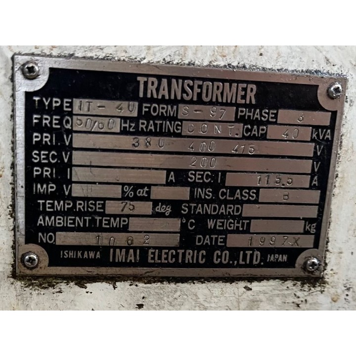 Transformateur 40KVA PRIM 380-400-415 SEC 200