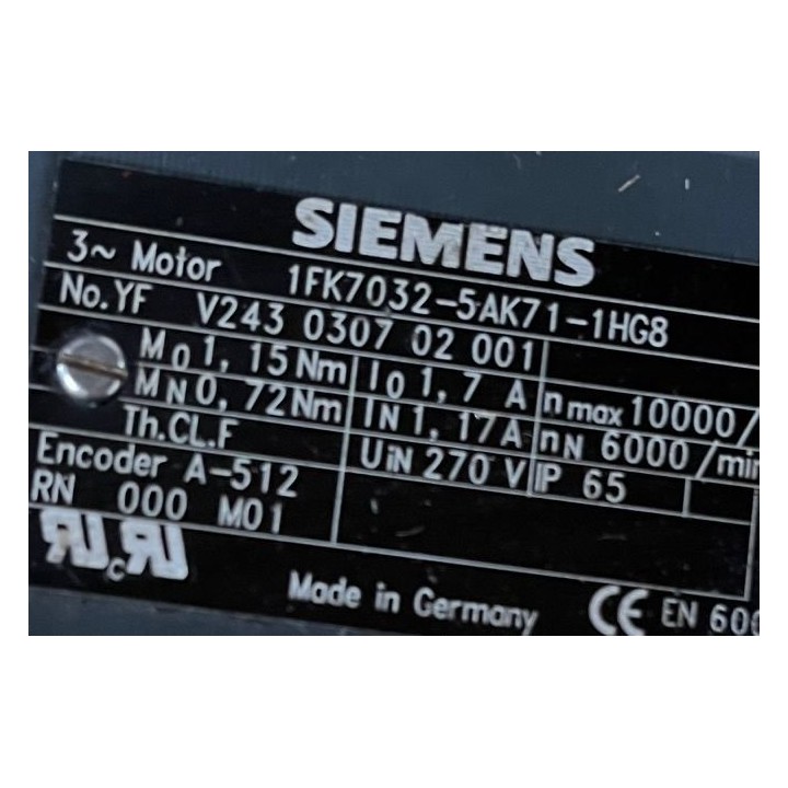 Moteur SIEMENS 1FK7032-5AK71-1HG8