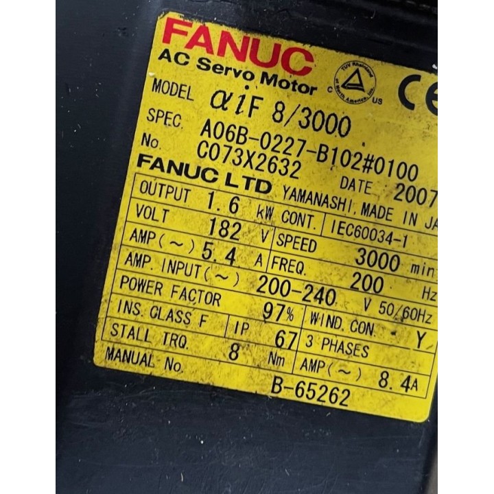 Moteur FANUC A06B-0227-B102 avec codeur FANUC A860-2001-T321