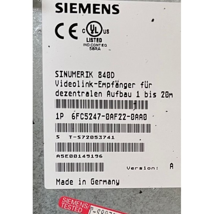 SINUMERIK 840D Videolink SIEMENS 6FC5247-0AF22-0AA0