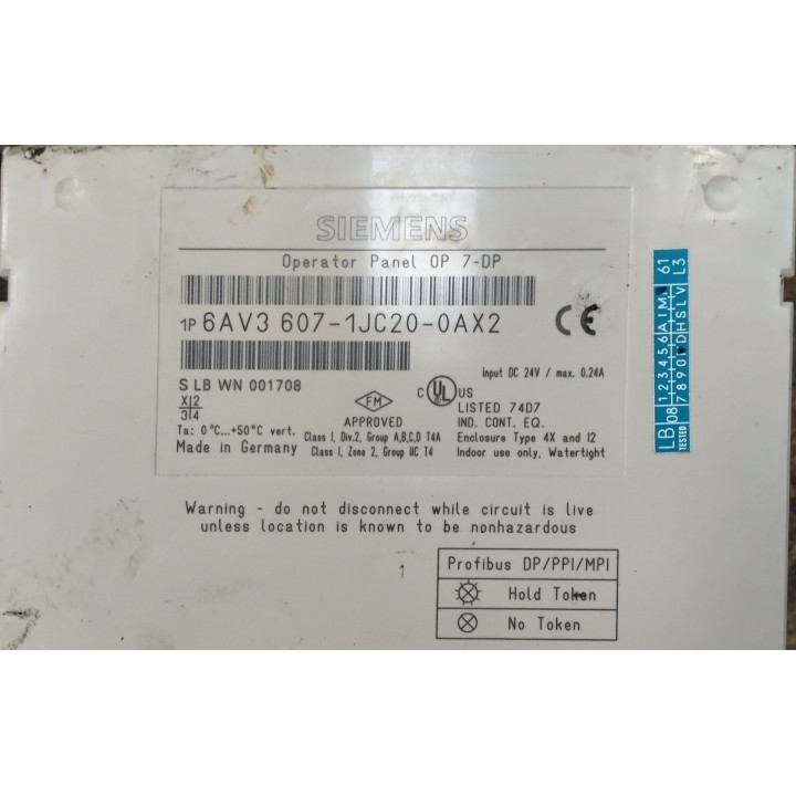 Operator SIEMENS 6AV3607-1JC20-0AX2