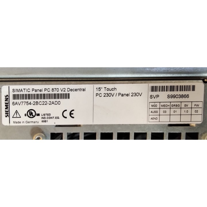SIEMENS 6AV7754-2BC22-2AD0 Simatic Panel