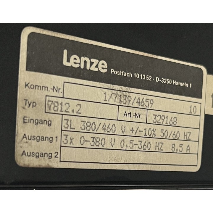 LENZE 7812 3.7kW Variateur avec afficheur AC 7800