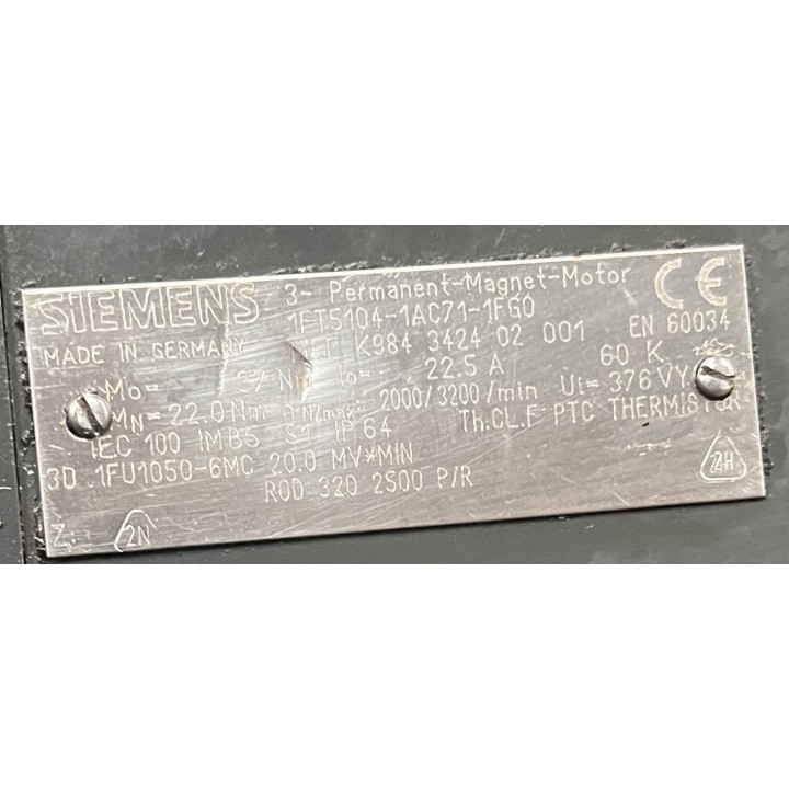 Moteur d'axe SIEMENS 1FT5104-1AC71-1FG0