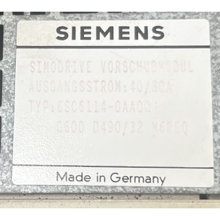 6SC6114-0AA00 SIEMENS Variateur d'avance 40/80A