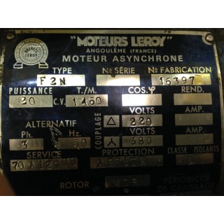 Leroy F2N motor for SCULFORT lathe