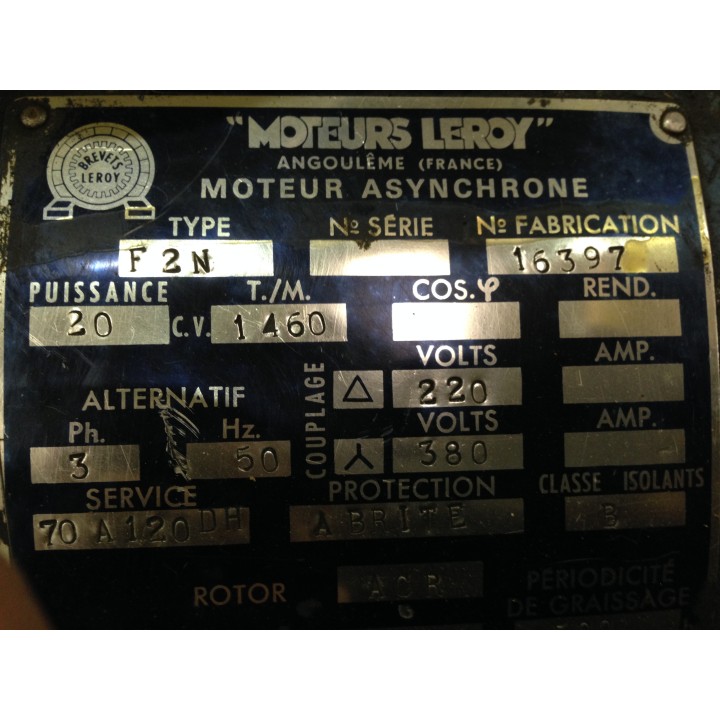 Leroy F2N motor for SCULFORT lathe