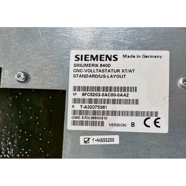 SINUMERIK 840D CNC-VOLLTASTATUR SIEMENS 6FC5203-0AC00-0AA2
